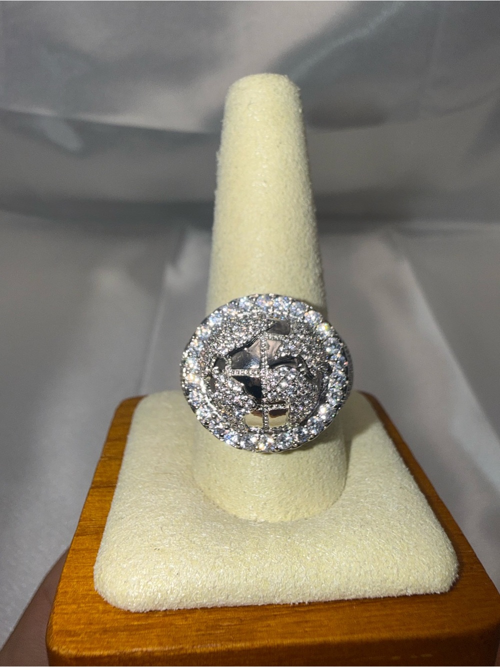 Silver Filled AAA CZ World Globe Ring – Size 11